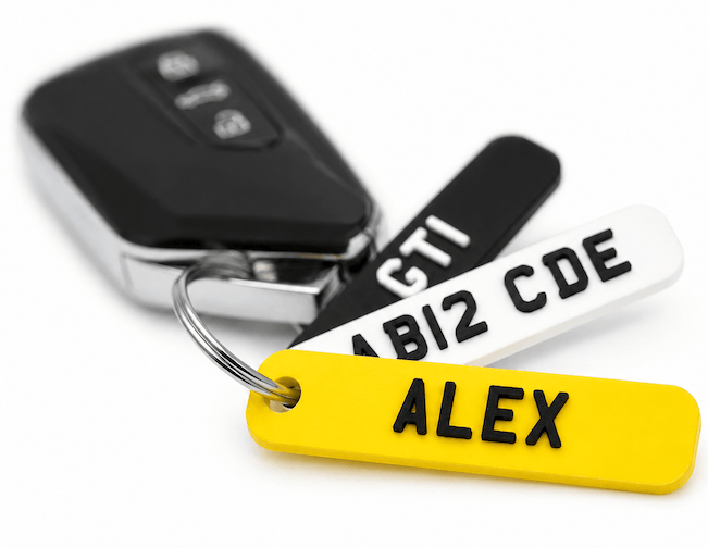 Car Registration Keyring Product